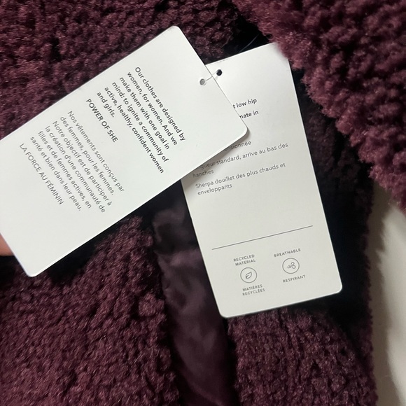 Athleta NWT Cozy Snap Sherpa. Maroon Color 🌵 Large - Picture 7 of 11